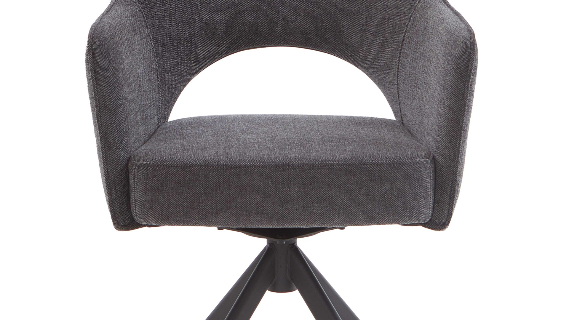 Polsterstuhl Mca furniture aus Stoff in Dunkelgrau Polsterstuhl mit Drehfunktion dunkelgrauer Chenille & schwarzer Stahl