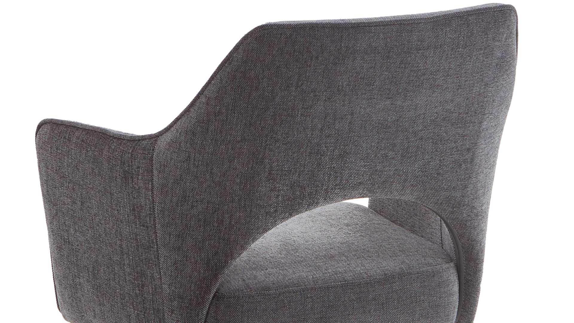 Polsterstuhl Mca furniture aus Stoff in Dunkelgrau Polsterstuhl mit Drehfunktion dunkelgrauer Chenille & schwarzer Stahl