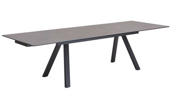 Auszugtisch Mca furniture aus Glas in Anthrazit Auszugtisch Okinawa Anthrazit & Schwarz - ca. 180-280 x 100 cm