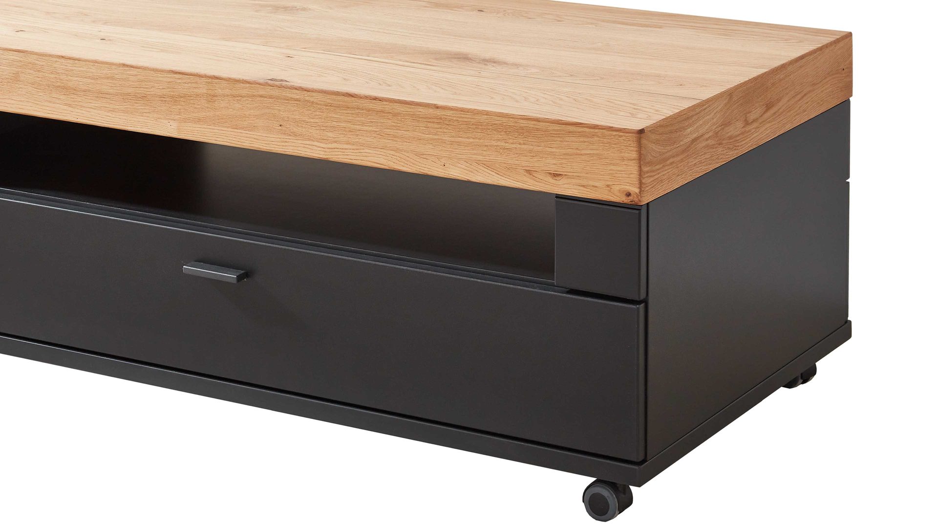 Couchtisch Mca furniture aus Holz in Schwarz Wohnmöbelserie Messina - Couchtisch Schwarzgrau & Risseiche - ca. 105 x 60 cm