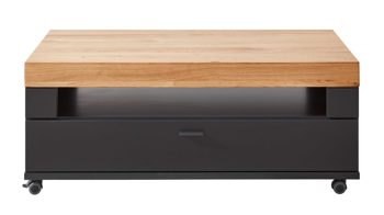 Couchtisch Mca furniture aus Holz in Schwarz Wohnmöbelserie Messina - Couchtisch Schwarzgrau & Risseiche - ca. 105 x 60 cm