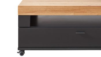 Couchtisch Mca furniture aus Holz in Schwarz Wohnmöbelserie Messina - Couchtisch Schwarzgrau & Risseiche - ca. 105 x 60 cm