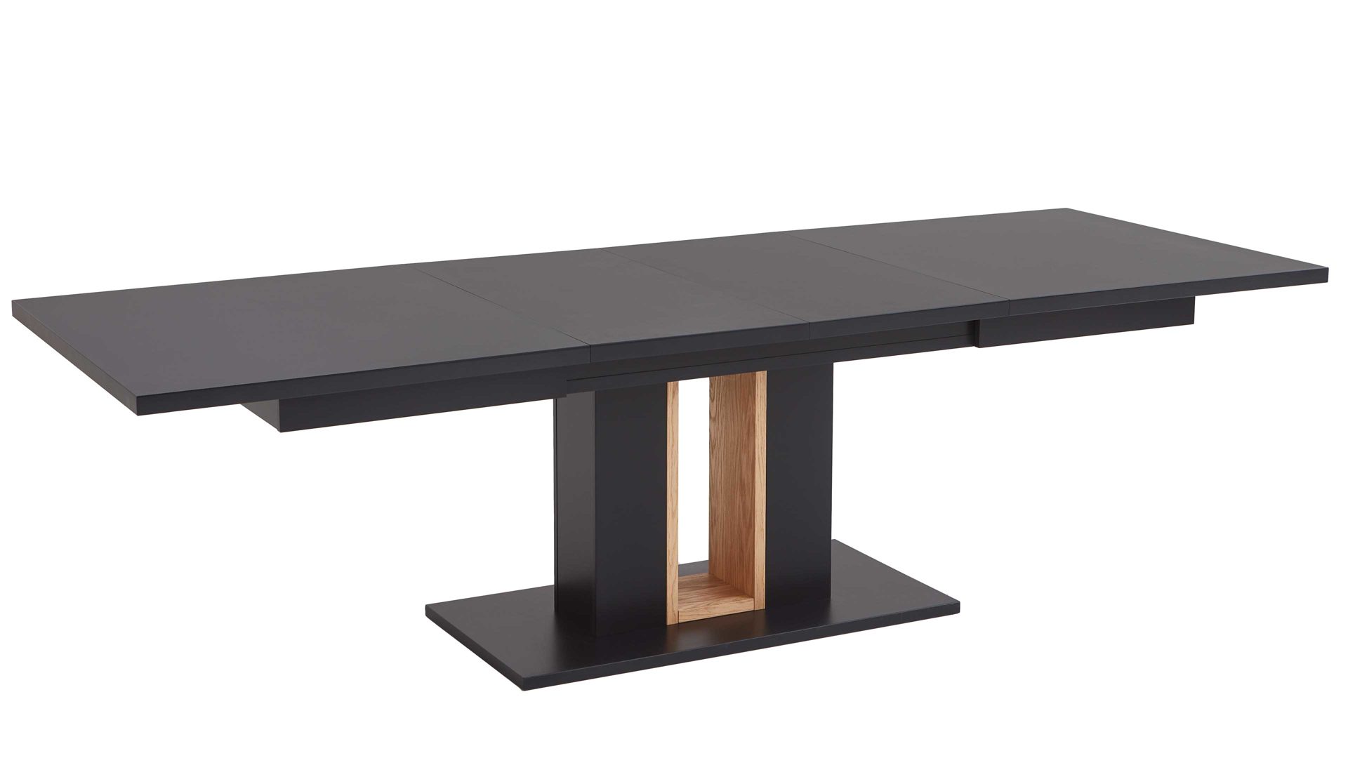 Auszugtisch Mca furniture aus Holz in Schwarz Wohnmöbelserie Messina - Auszugtisch Schwarzgrau & Risseiche - ca. 180 - 280 x 100 cm