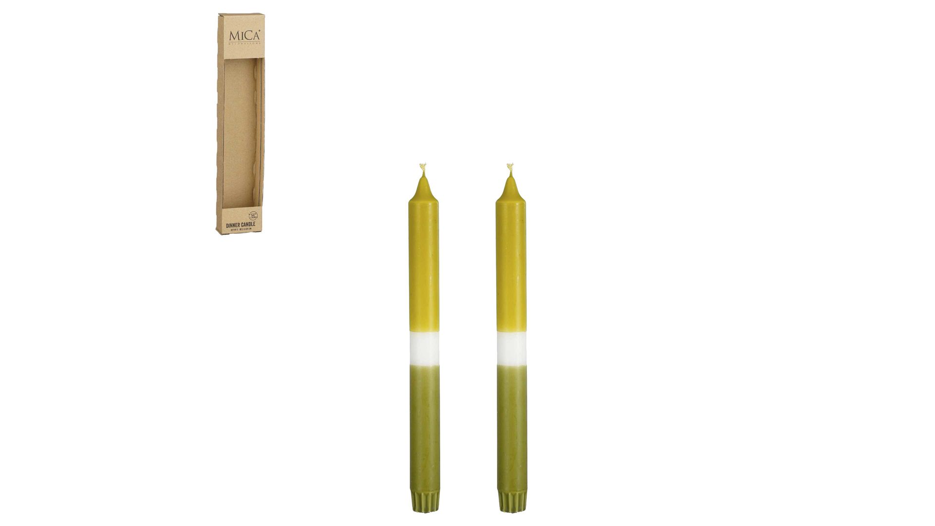 Kerze Edelman® aus Wachs in Grün Kerzen-Set Dip-dye Grüntöne - zweiteilig