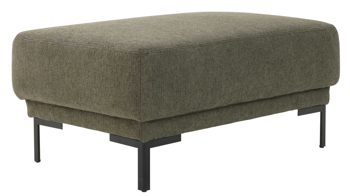 Polsterhocker Interliving aus Stoff in Dunkelgrün Interliving Sofa Serie 4254 – Polsterhocker jagdgrüner Bezug Mito 156 & schwarze Metallfüße 4.26 – ca. 65 x 95 cm