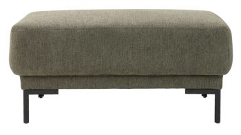 Polsterhocker Interliving aus Stoff in Dunkelgrün Interliving Sofa Serie 4254 – Polsterhocker jagdgrüner Bezug Mito 156 & schwarze Metallfüße 4.26 – ca. 65 x 95 cm