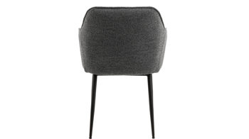 Vierfußstuhl Actona group aus Stoff in Anthrazit Armlehnstuhl Brooke anthrazitfarbener Bezug Monza 130 & schwarzes Metall