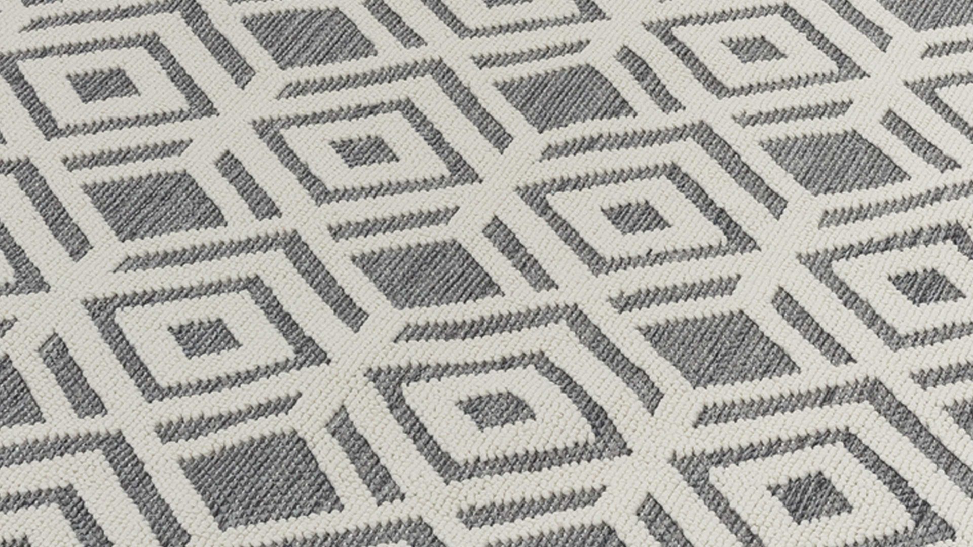 Webteppich Golze | astra aus Kunstfaser in Beige ASTRA® Teppich Trevi creme-graues Rautenmuster - ca. 160 x 230 cm