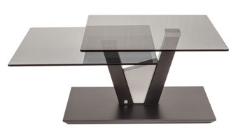 Couchtisch Vierhaus aus Glas in Grau vierhaus Couchtisch 1019-GPA-ANM grau-anthrazitfarbenes Parsolglas - ca. 100 x 60 cm