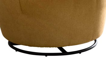 Polstersessel KAWOO aus Stoff in Gelb KAWOO Drehsessel honigfarbener Bezug DPR95 & schwarzer Metallring