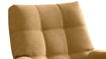 Polstersessel KAWOO aus Stoff in Gelb KAWOO Drehsessel honigfarbener Bezug DPR95 & schwarzer Metallring