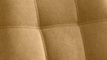 Polstersessel KAWOO aus Stoff in Gelb KAWOO Drehsessel honigfarbener Bezug DPR95 & schwarzer Metallring