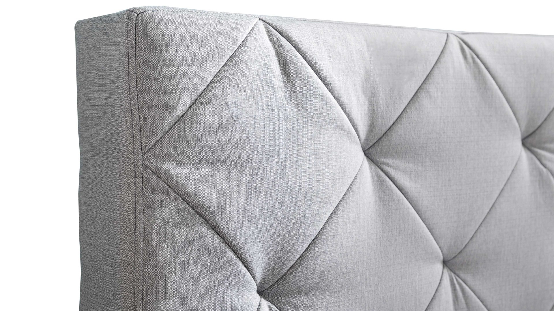 Polsterbett Meise.möbel aus Stoff in Hellgrau Polsterbettgestell Chicago hellgrauer Bezug Porto 31 & Metallfüße - Liegefläche ca. 180 x 200 cm