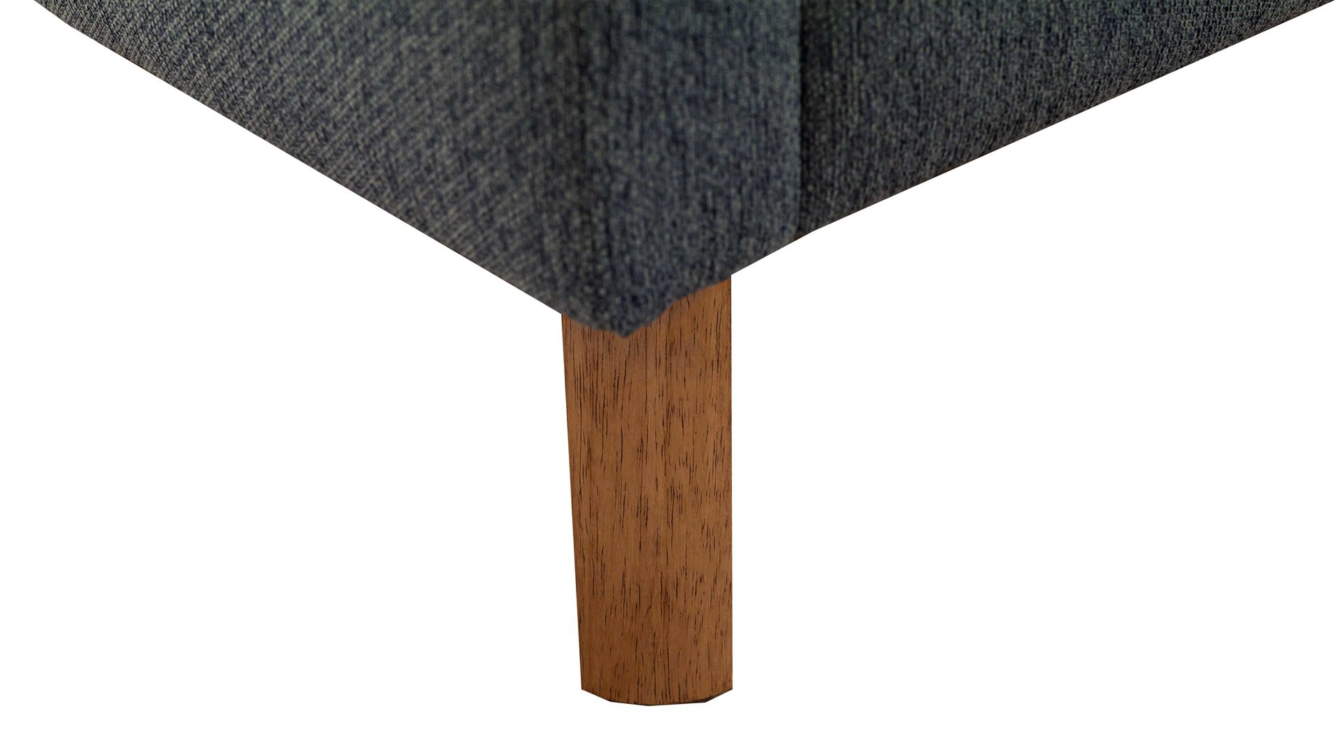 Bettgestell Meise.möbel aus Stoff in Blau Polsterbettgestell Frieda oceanfarbener Bezug Stelar 39 & eichefarbene Holzfüße - Liegefläche ca. 180 x 200 cm