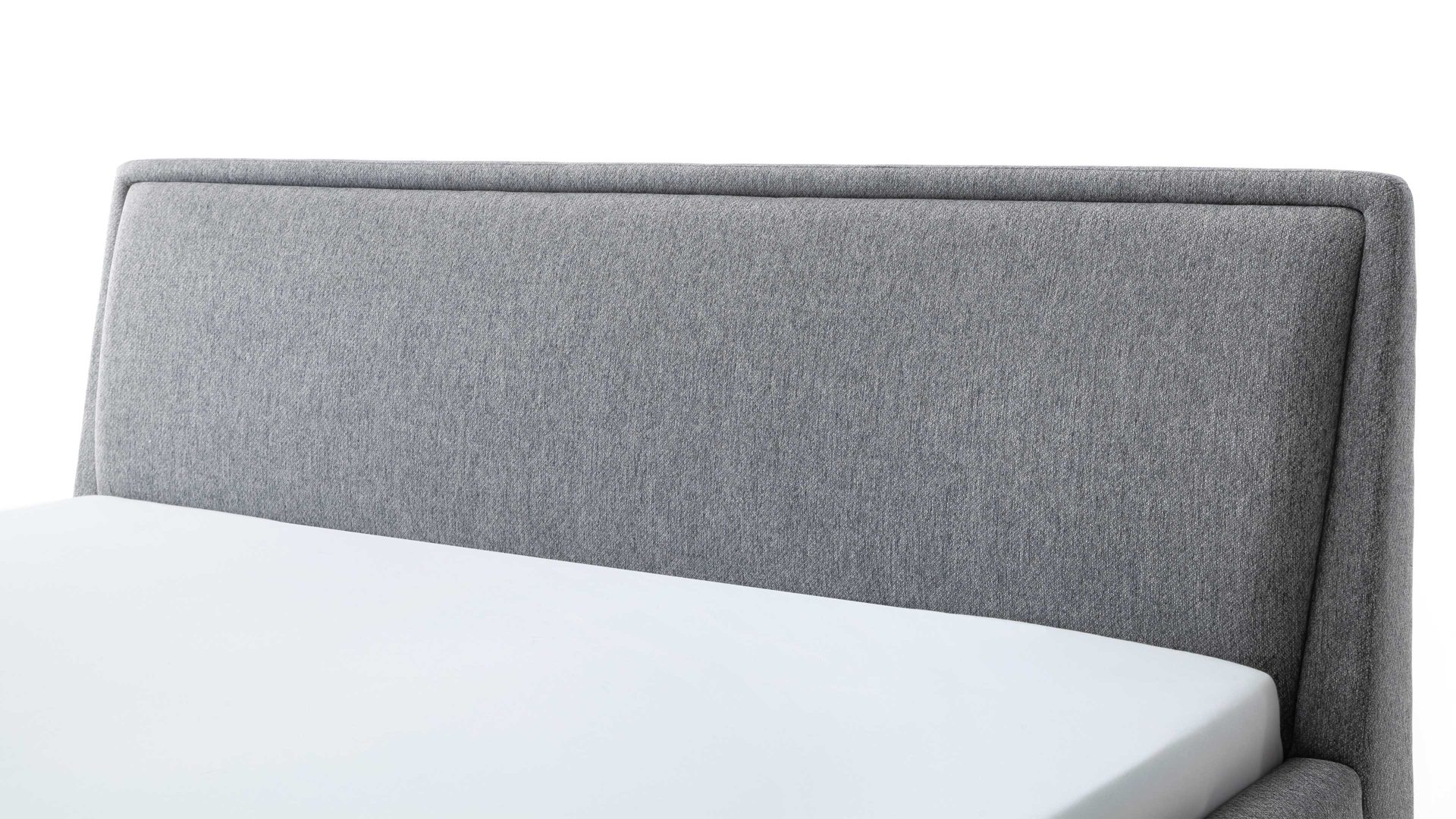 Bettgestell Meise.möbel aus Stoff in Grau Polsterbettgestell Frieda grauer Bezug Stelar 92 & schwarze Holzfüße - Liegefläche ca. 180 x 200 cm