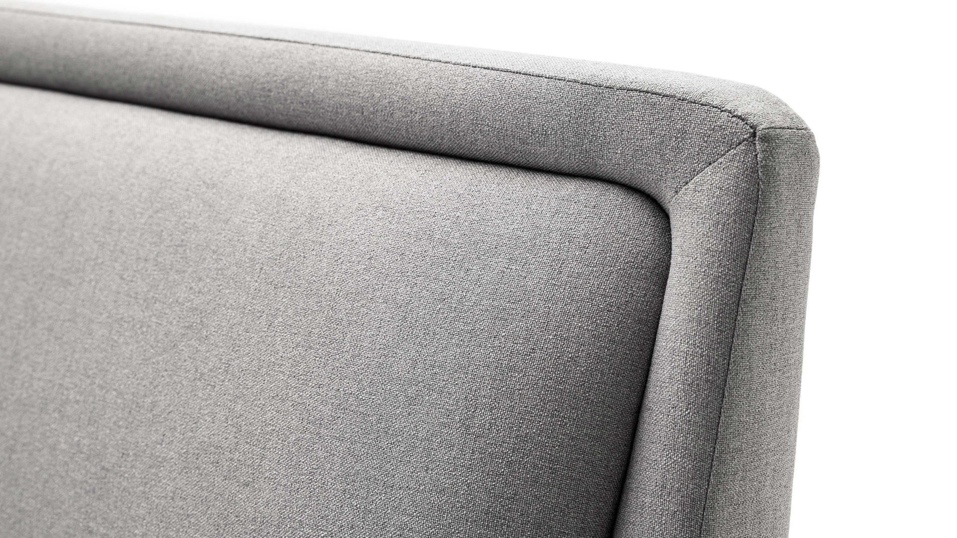 Bettgestell Meise.möbel aus Stoff in Hellgrau Polsterbettgestell Frieda hellgrauer Bezug Sawana 21 & schwarze Holzfüße - Liegefläche ca. 140 x 200 cm