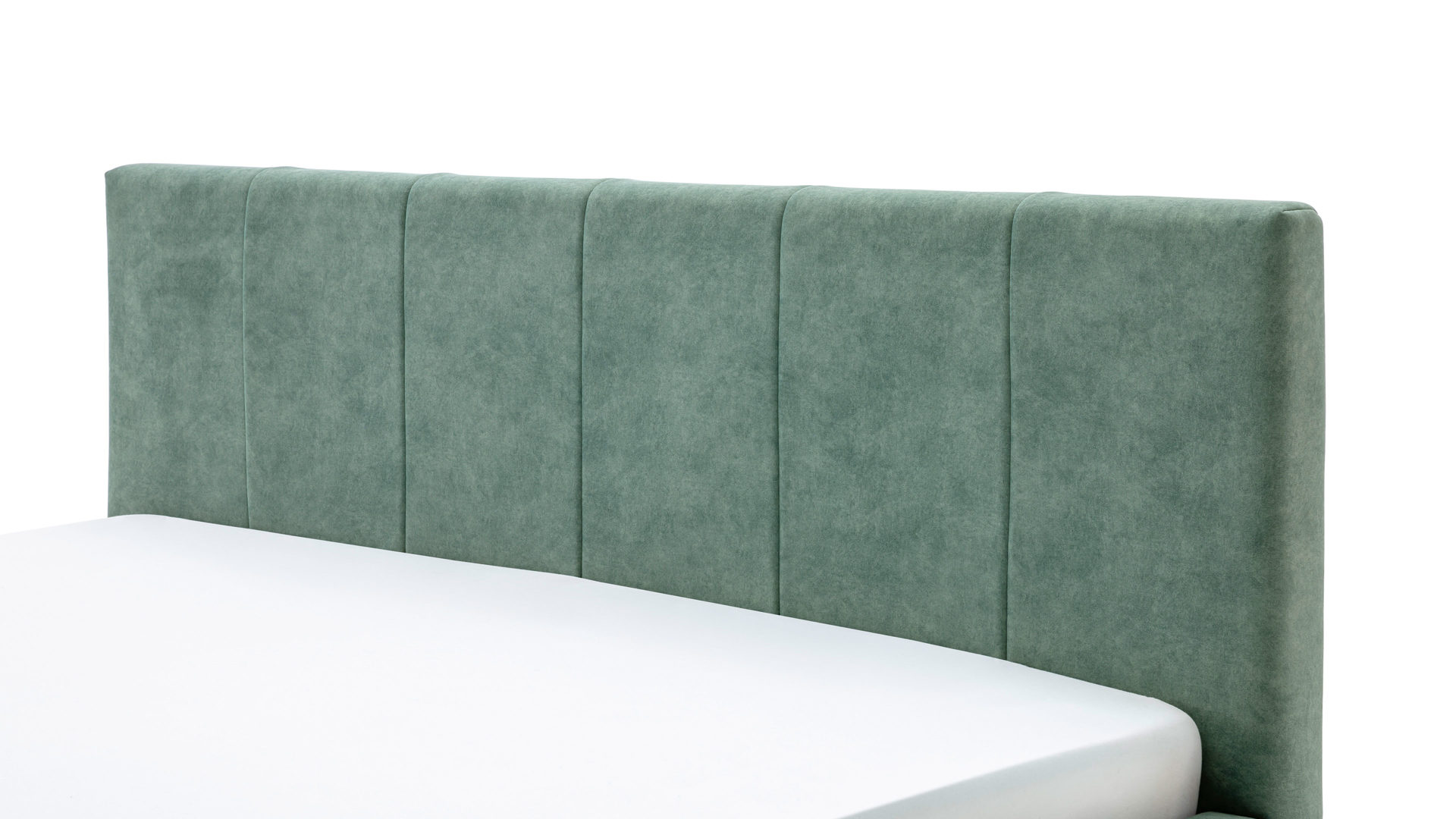 Polsterbett Meise.möbel aus Stoff in Grün Polsterbettgestell Lizzano mit Bettkasten grüner Samtbezug Cloud 33 & Metallfüße  - Liegefläche ca. 180 x 200 cm