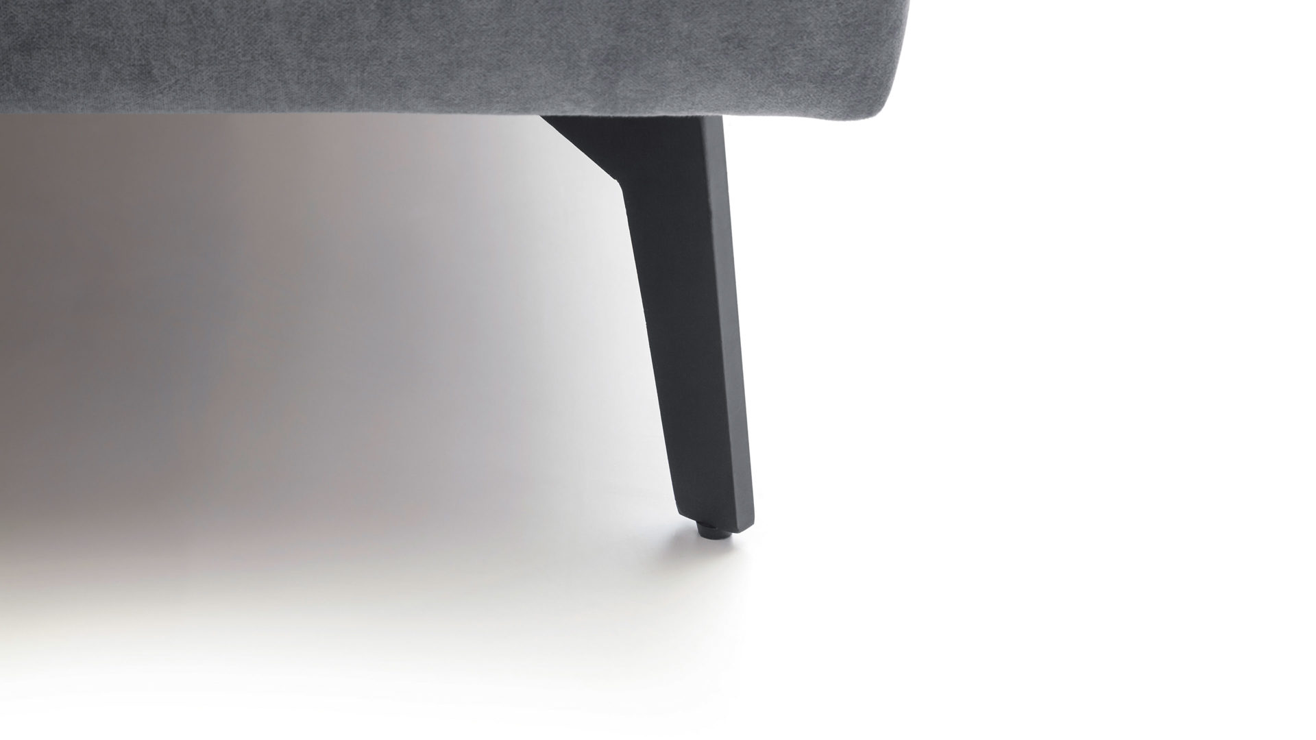 Polsterbett Meise.möbel aus Stoff in Anthrazit Polsterbettgestell Lizzano mit Bettkasten anthrazitfarbener Samtbezug Cloud 84 & Metallfüße - Liegefläche ca. 180 x 200 cm