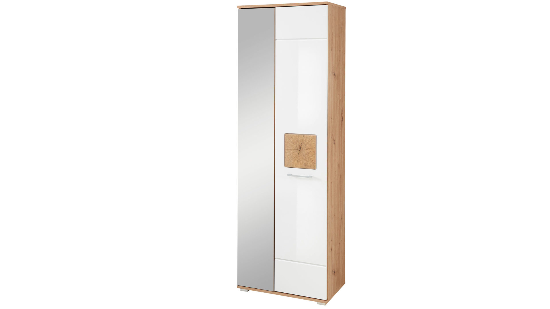 Garderobenschrank Innostyle aus Holz in Weiß Garderobenprogramm Fun - Garderobenschrank Weiß & Artisan Eiche, Hirnholz - Höhe ca. 195 cm