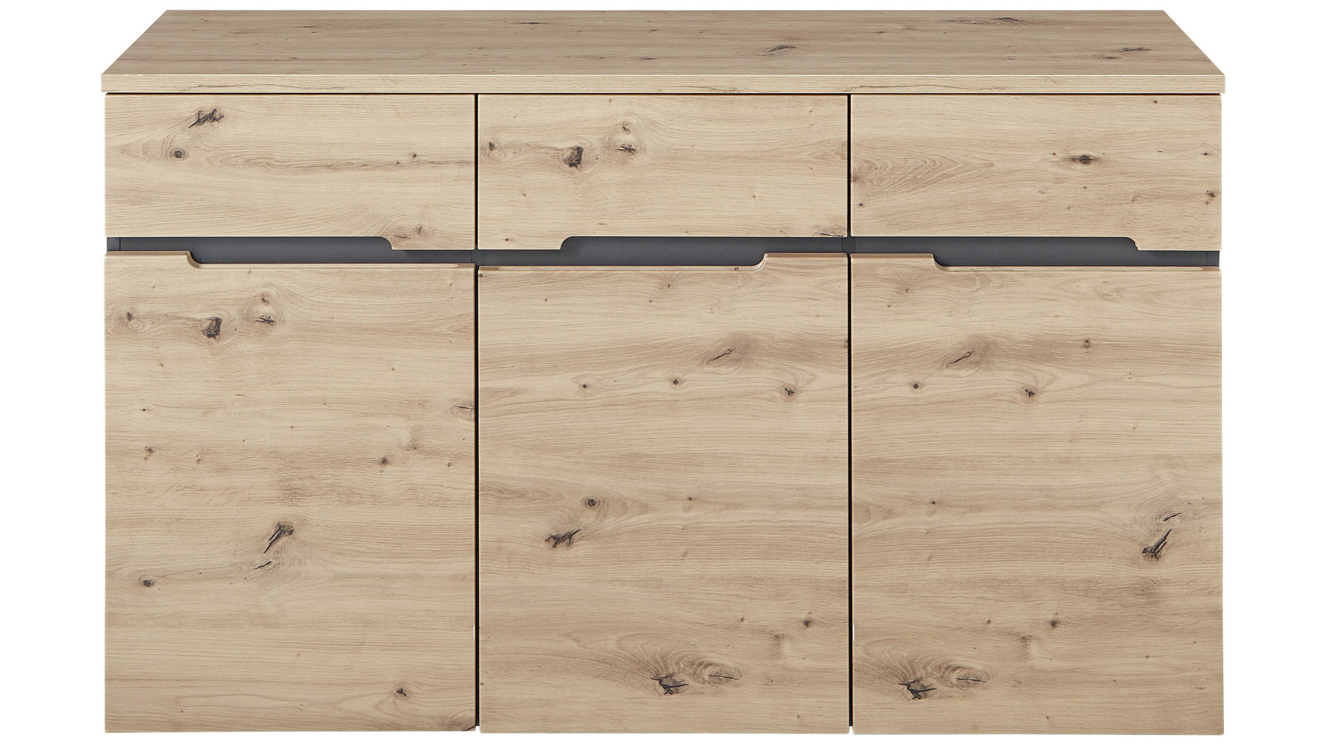 Kommode Innostyle aus Holz in Holzfarben Kommodenserie Memphis Artisan Eiche & Graphit - Breite ca. 135 cm