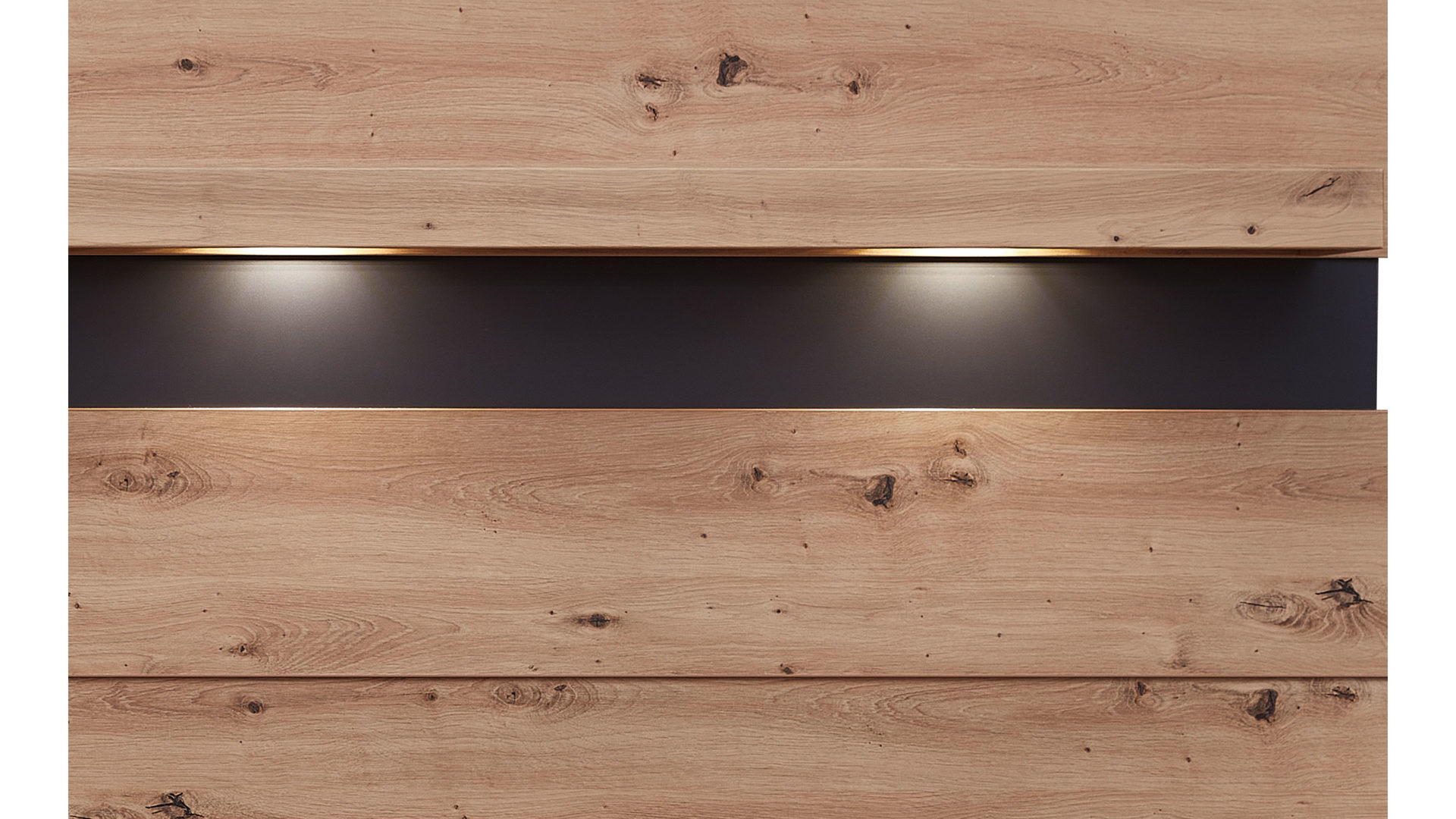 Paneel Innostyle aus Holz in Holzfarben Wohnzimmer Serie Memphis - Wandpaneel Artisan Eiche & Graphit - Breite ca. 202 cm