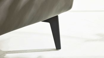 Bettgestell Interliving aus Leder in Grau Interliving Polsterbett Serie 1416 - Polsterbettgestell graues Leder Torro - Liegefläche ca. 180 x 200 cm