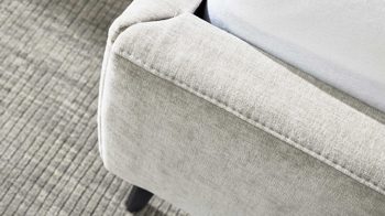 Bettgestell Interliving aus Stoff in Hellgrau Interliving Polsterbett Serie 1416 - Polsterbettgestell silberfarbener Bezug Balu 331002 - Liegefläche ca. 180 x 200 cm