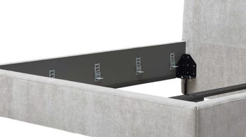 Bettgestell Interliving aus Stoff in Hellgrau Interliving Polsterbett Serie 1416 - Polsterbettgestell silberfarbener Bezug Balu 331002 - Liegefläche ca. 180 x 200 cm