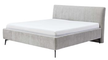 Bettgestell Interliving aus Stoff in Hellgrau Interliving Bettensystem Serie 1416 - Polsterbettgestell silberfarbener Bezug Balu 331002 - Liegefläche ca. 180 x 200 cm