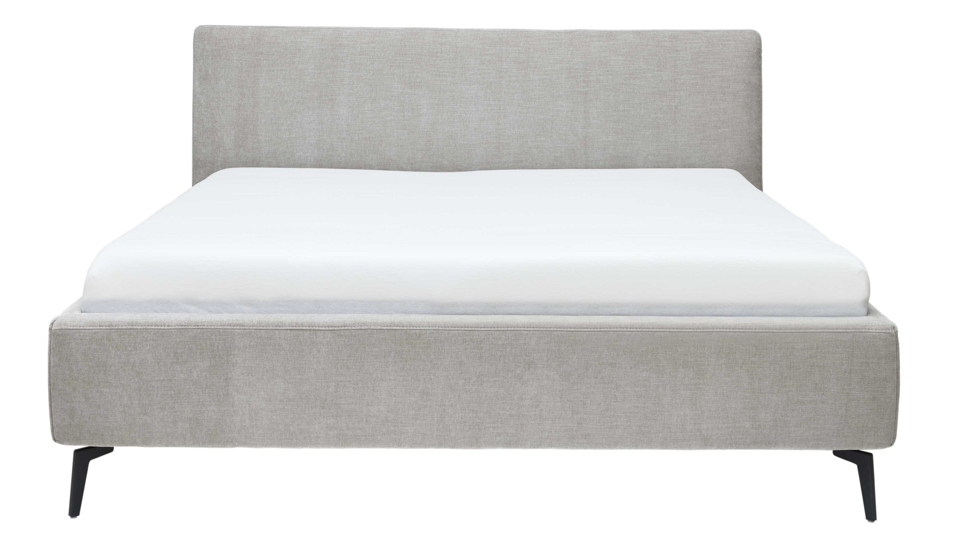 Bettgestell Interliving aus Stoff in Hellgrau Interliving Polsterbett Serie 1416 - Polsterbettgestell silberfarbener Bezug Balu 331002 - Liegefläche ca. 180 x 200 cm