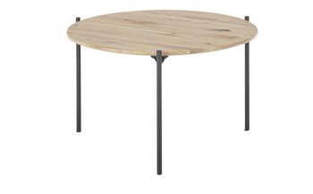 Couchtisch A better place furniture aus Holz in Holzfarben Couchtisch Assuan Eiche & Schwarz - Durchmesser ca. 55 cm