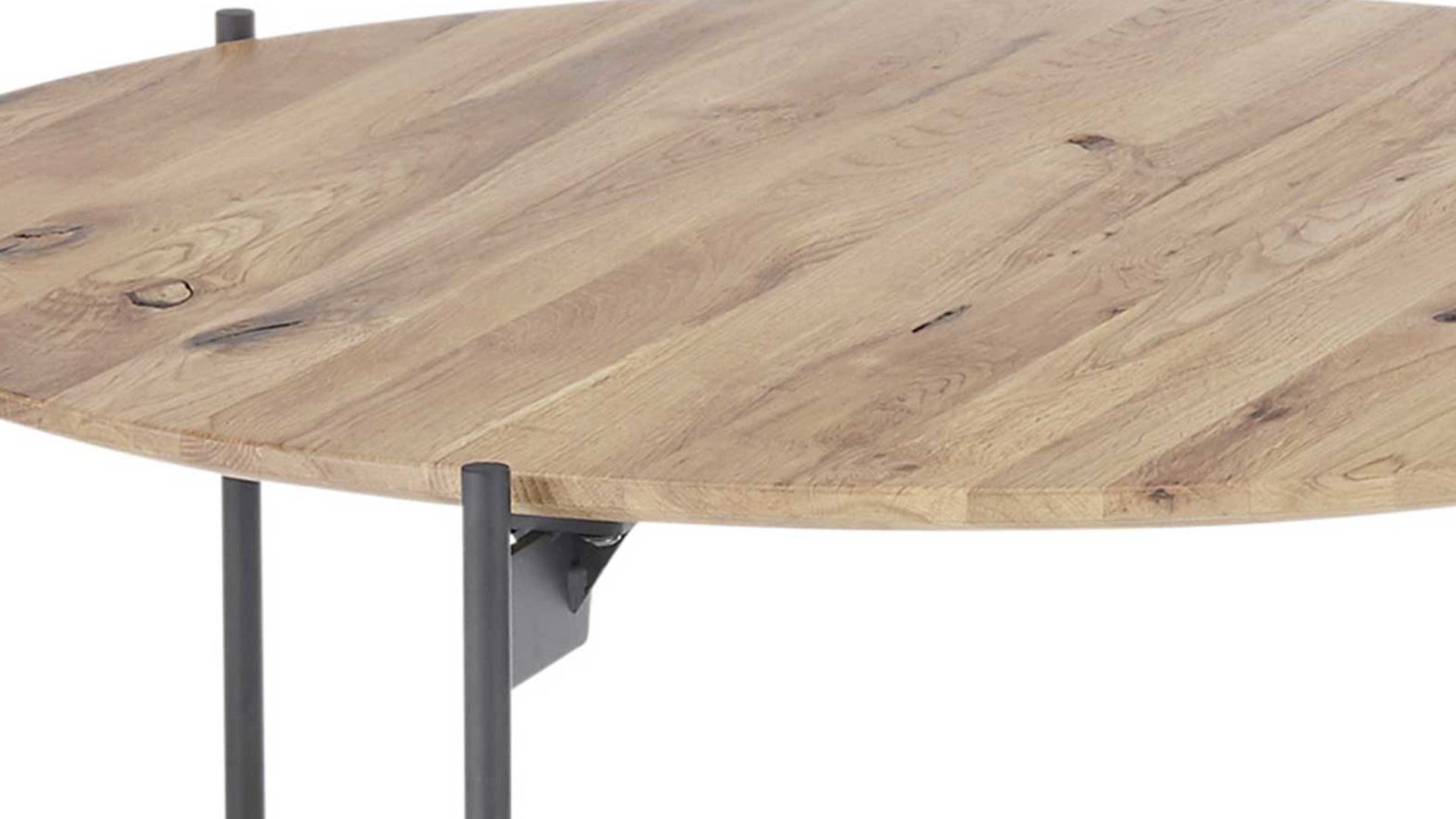 Couchtisch A better place furniture aus Holz in Holzfarben Couchtisch Assuan Eiche & Schwarz - Durchmesser ca. 55 cm