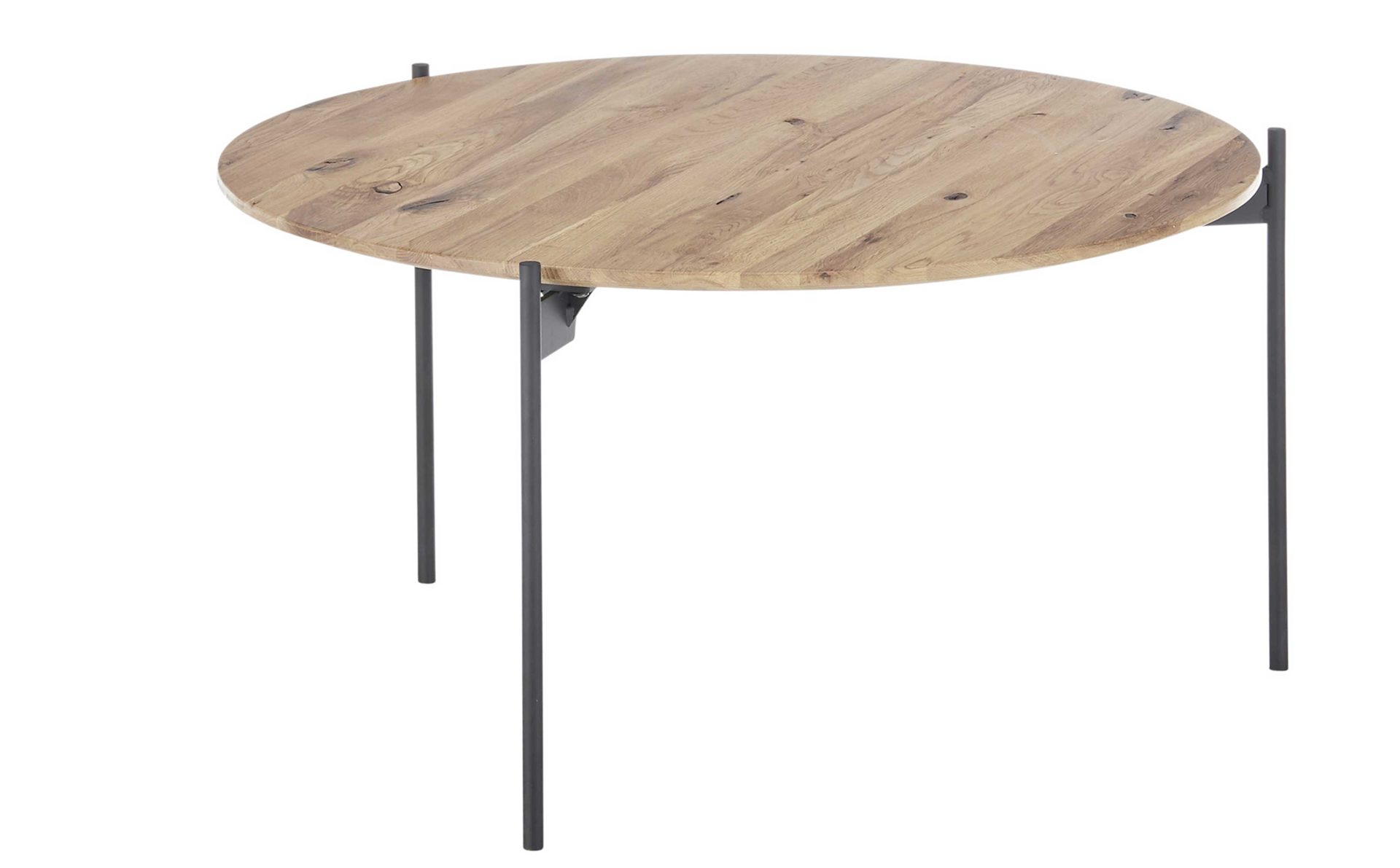 Couchtisch A better place furniture aus Holz in Holzfarben Couchtisch Assuan Eiche & Schwarz - Durchmesser ca. 74 cm