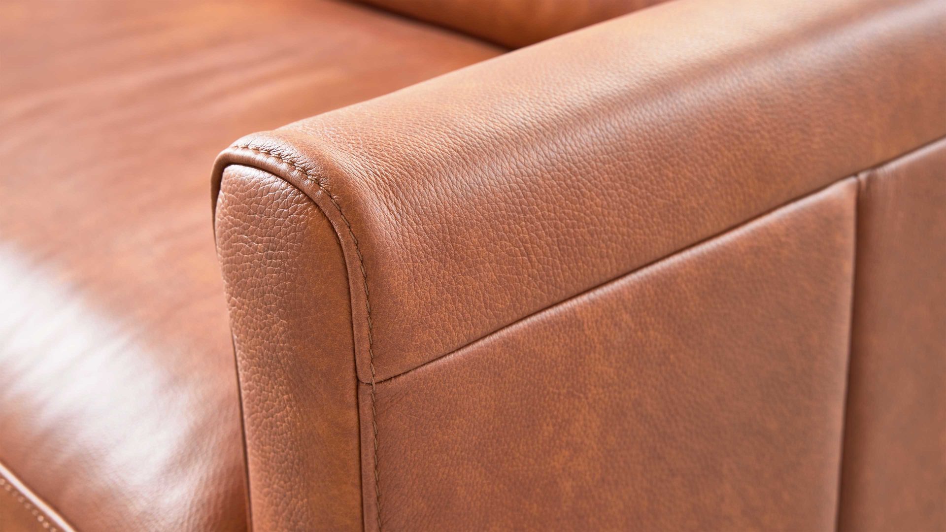 Zweisitzer Interliving aus Leder in Orange Interliving Sofa Serie 4004 - Zweisitzer NH90 cognacfarbenes LongLife-Leder Z75-50 - Länge ca. 200 cm