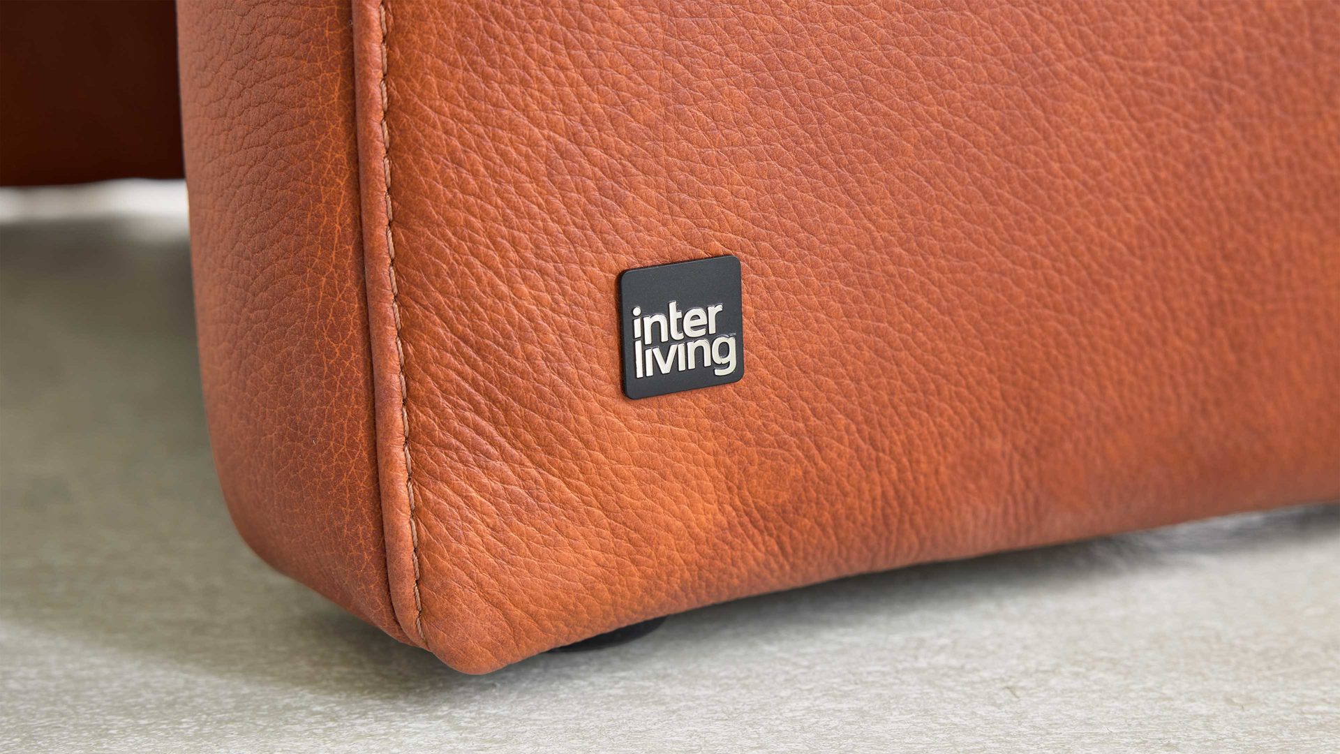 Zweisitzer Interliving aus Leder in Orange Interliving Sofa Serie 4004 - Zweisitzer NH70 cognacfarbenes LongLife-Leder Z75-50 - Länge ca. 160 cm