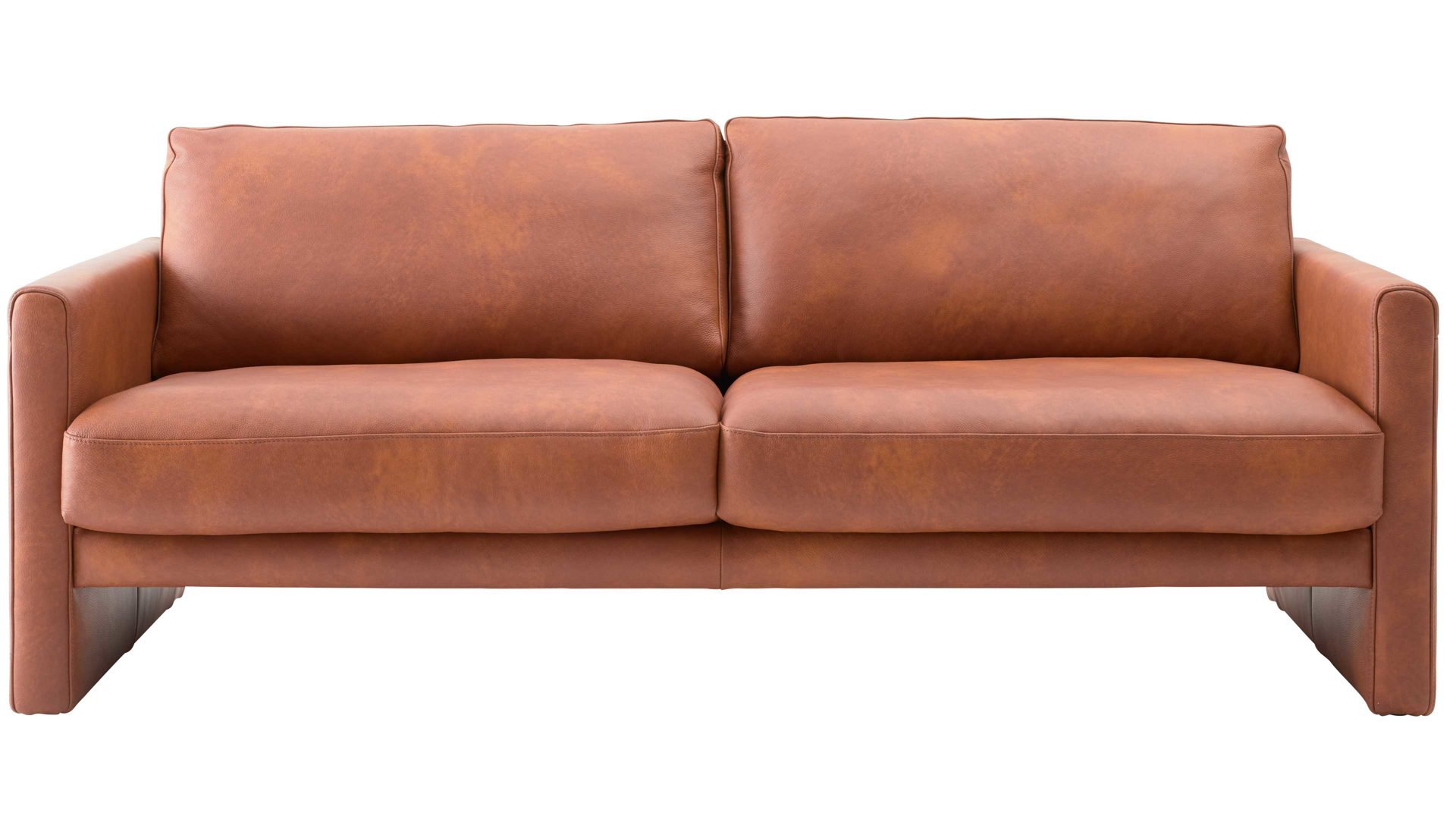Zweisitzer Interliving aus Leder in Orange Interliving Sofa Serie 4004 - Zweisitzer NH90 cognacfarbenes LongLife-Leder Z75-50 - Länge ca. 200 cm