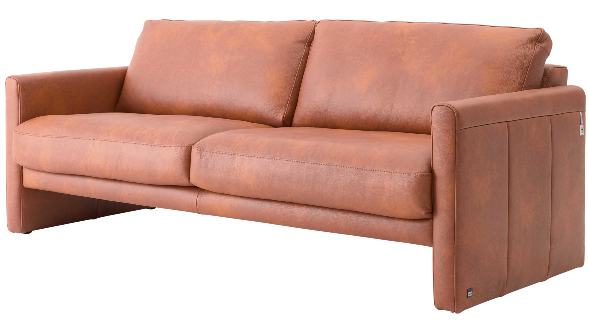 Zweisitzer Interliving aus Leder in Orange Interliving Sofa Serie 4004 - Zweisitzer NH70 cognacfarbenes LongLife-Leder Z75-50 - Länge ca. 160 cm