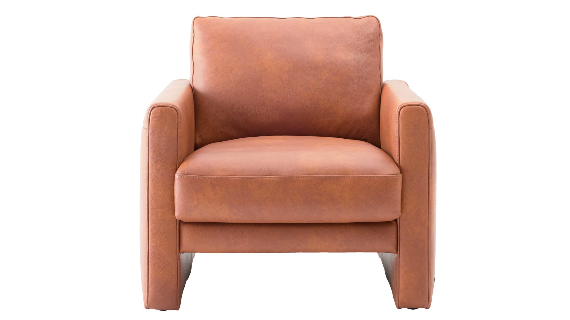 Polstersessel Interliving aus Leder in Orange Interliving Sofa Serie 4004 - Sessel cognacfarbenes LongLife-Leder Z75-50