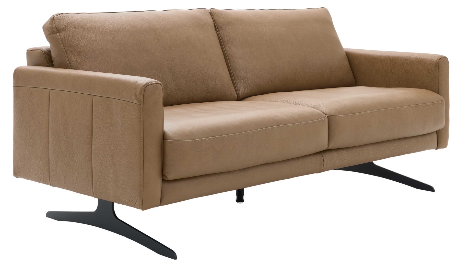 Zweisitzer Interliving aus Leder in Hellbraun Interliving Sofa Serie 4004 - Zweisitzer N80 fangofarbenes LongLife-Leder Z84-21 - Länge ca. 180 cm