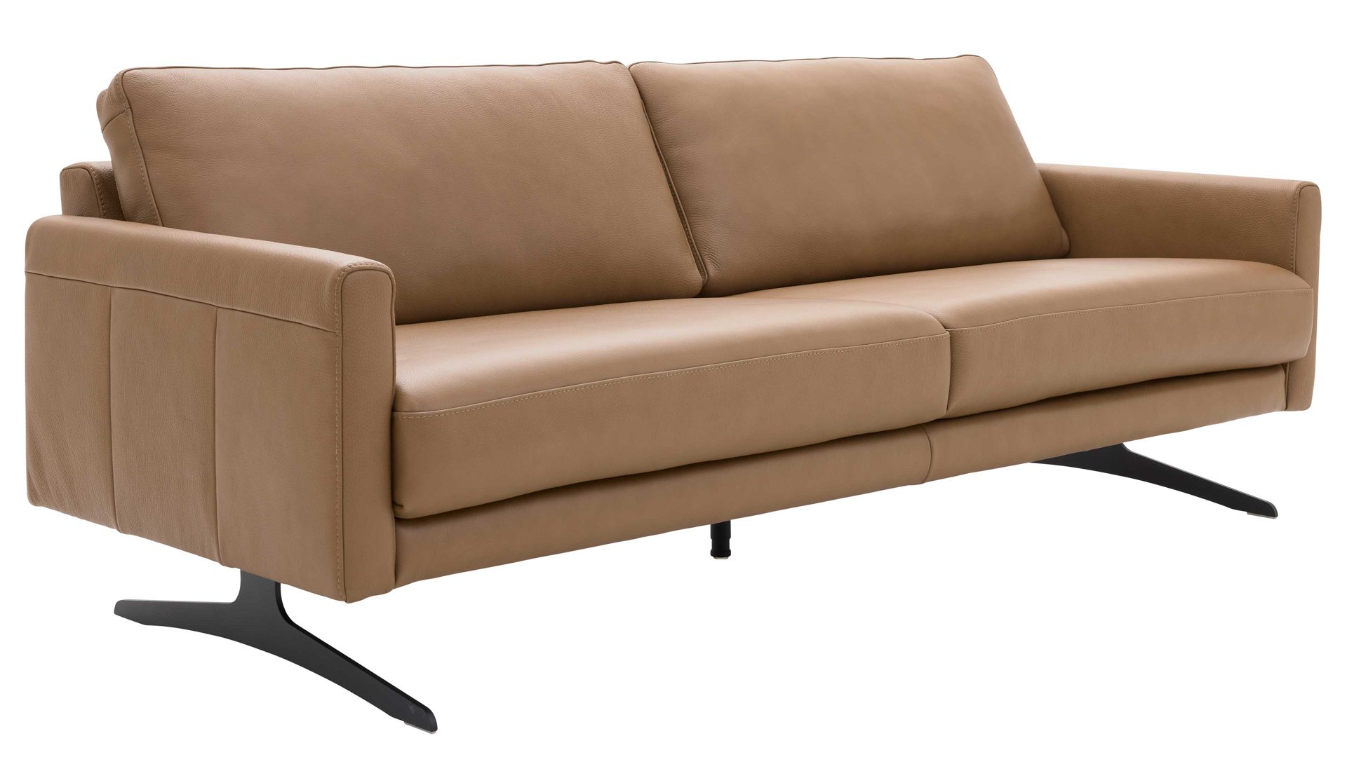 Zweisitzer Interliving aus Leder in Hellbraun Interliving Sofa Serie 4004 - Zweisitzer N100 fangofarbenes LongLife-Leder Z84-21 - Länge ca. 220 cm