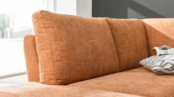 Ecksofa Interliving aus Stoff in Orange Interliving Sofa Serie 4004 - Ecksofa puderfarbene Chenille S43-17 - Stellfläche ca. 211 x 240 cm