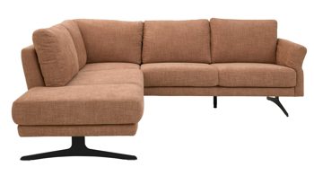 Ecksofa Interliving aus Stoff in Orange Interliving Sofa Serie 4004 - Ecksofa puderfarbene Chenille S43-17 - Stellfläche ca. 211 x 240 cm