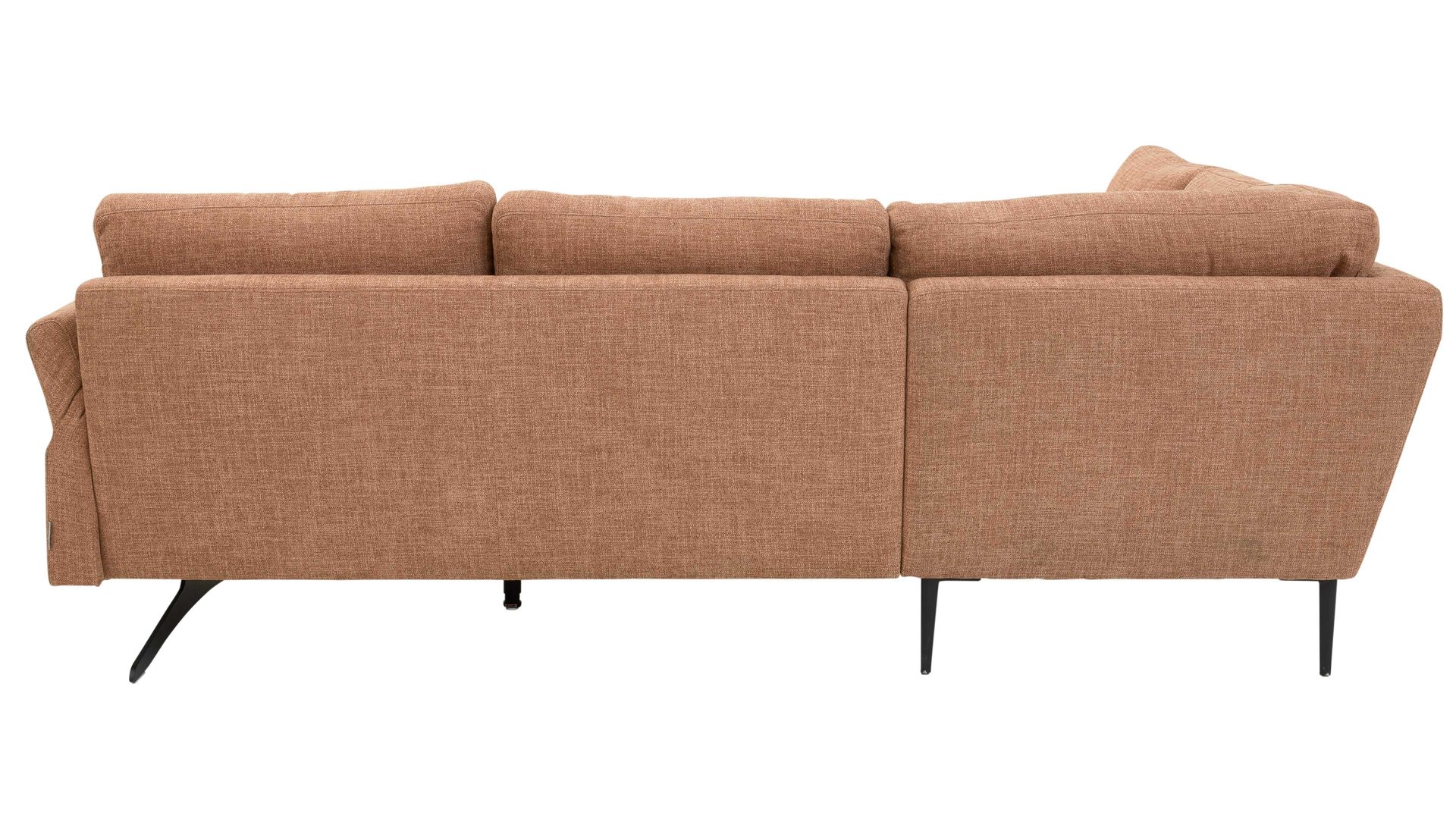 Ecksofa Interliving aus Stoff in Orange Interliving Sofa Serie 4004 - Ecksofa puderfarbene Chenille S43-17 - Stellfläche ca. 211 x 240 cm