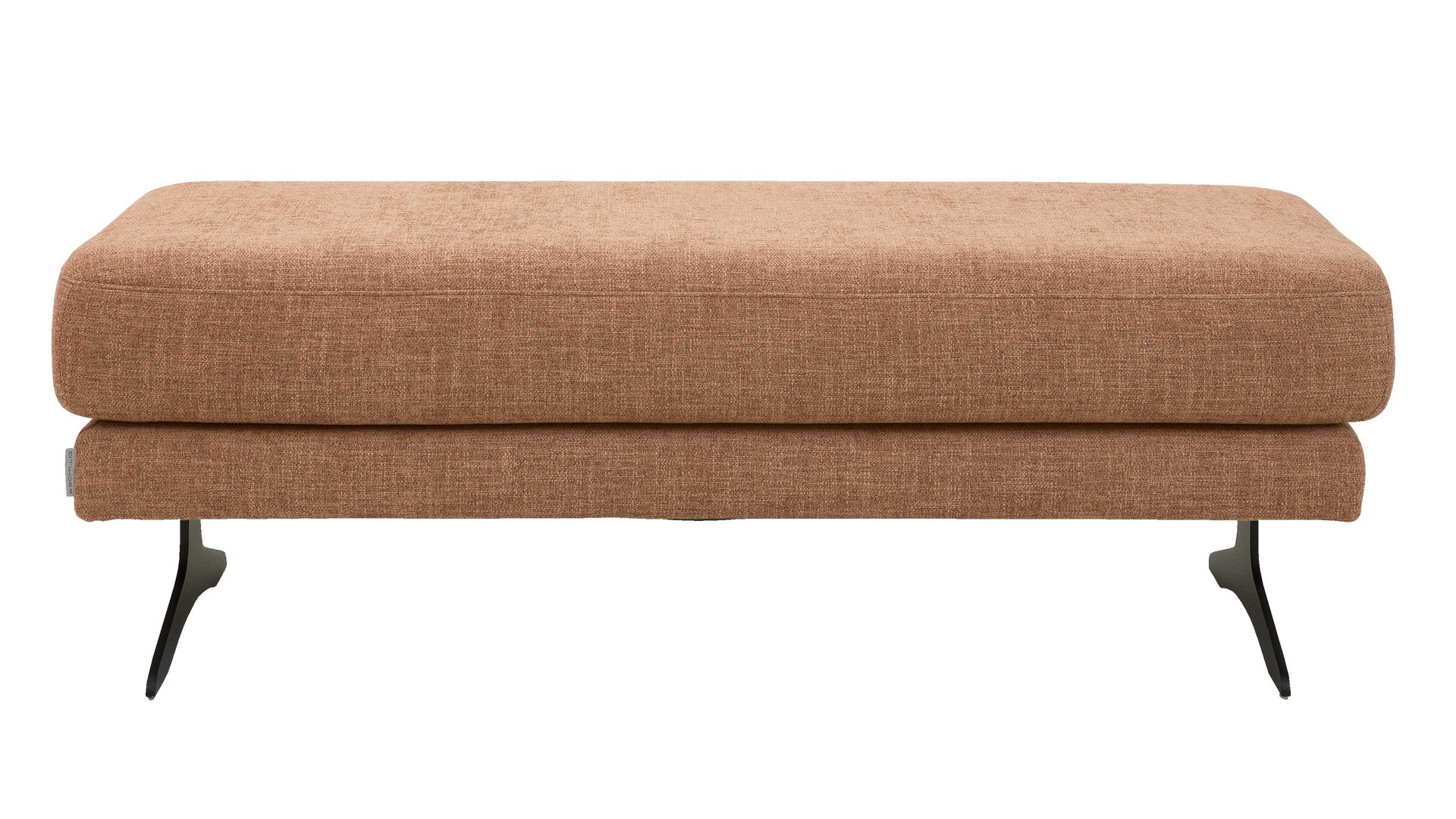 Polsterhocker Interliving aus Stoff in Orange Interliving Sofa Serie 4004 - XXL-Hocker puderfarbene Chenille S43-17 - ca. 140 x 60 cm