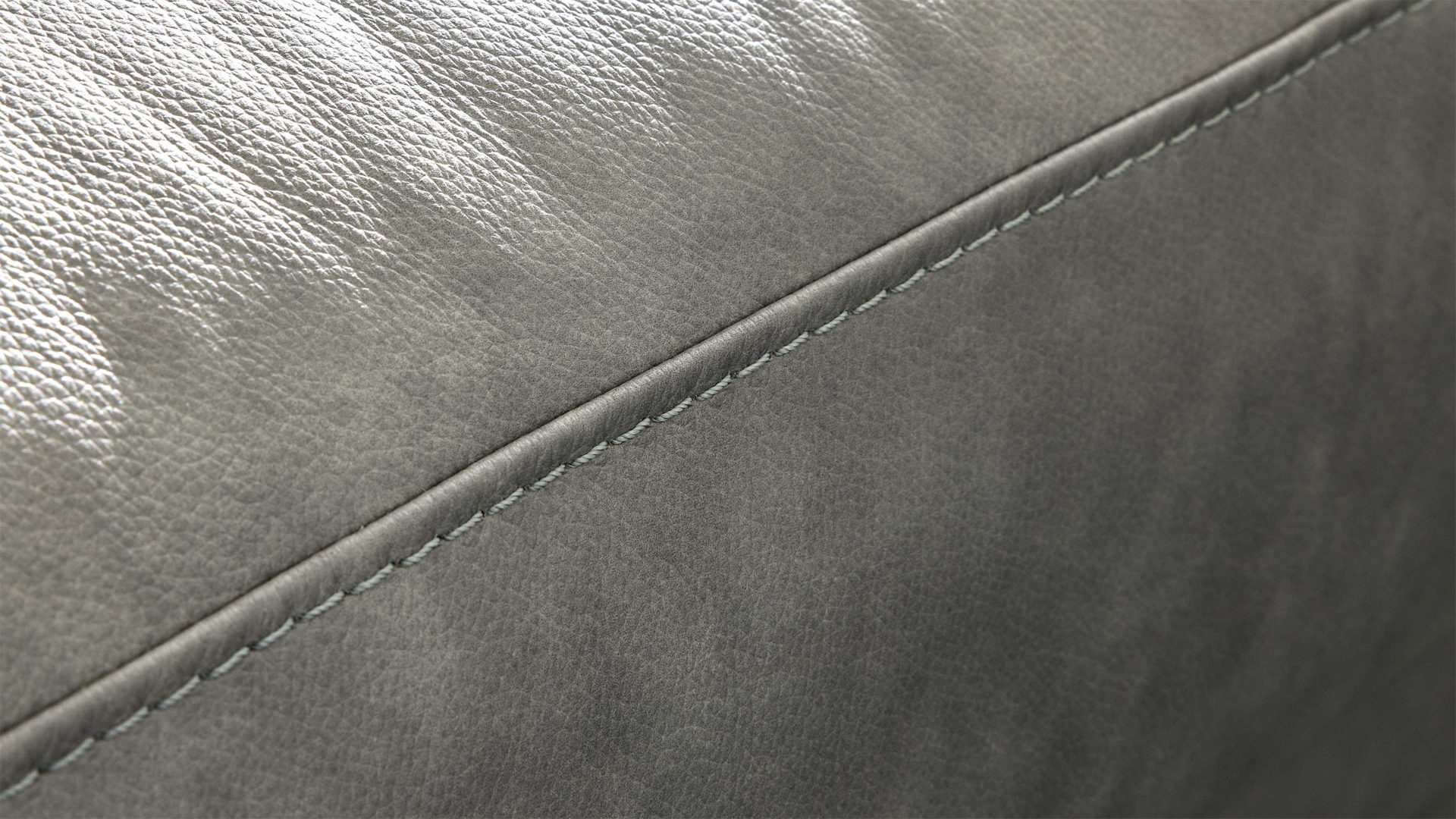 Polsterhocker Interliving aus Leder in Hellgrau Interliving Sofa Serie 4004 - XXL-Hocker G140 hellgraues LongLife-Leder Z69.22 - ca. 140 x 60 cm