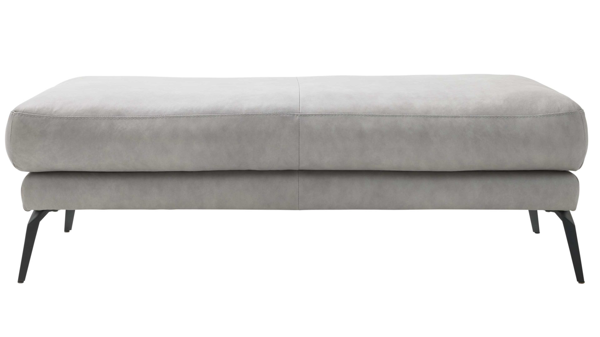 Polsterhocker Interliving aus Leder in Hellgrau Interliving Sofa Serie 4004 - XXL-Hocker hellgraues LongLife-Leder Z69.22 - ca. 140 x 60 cm