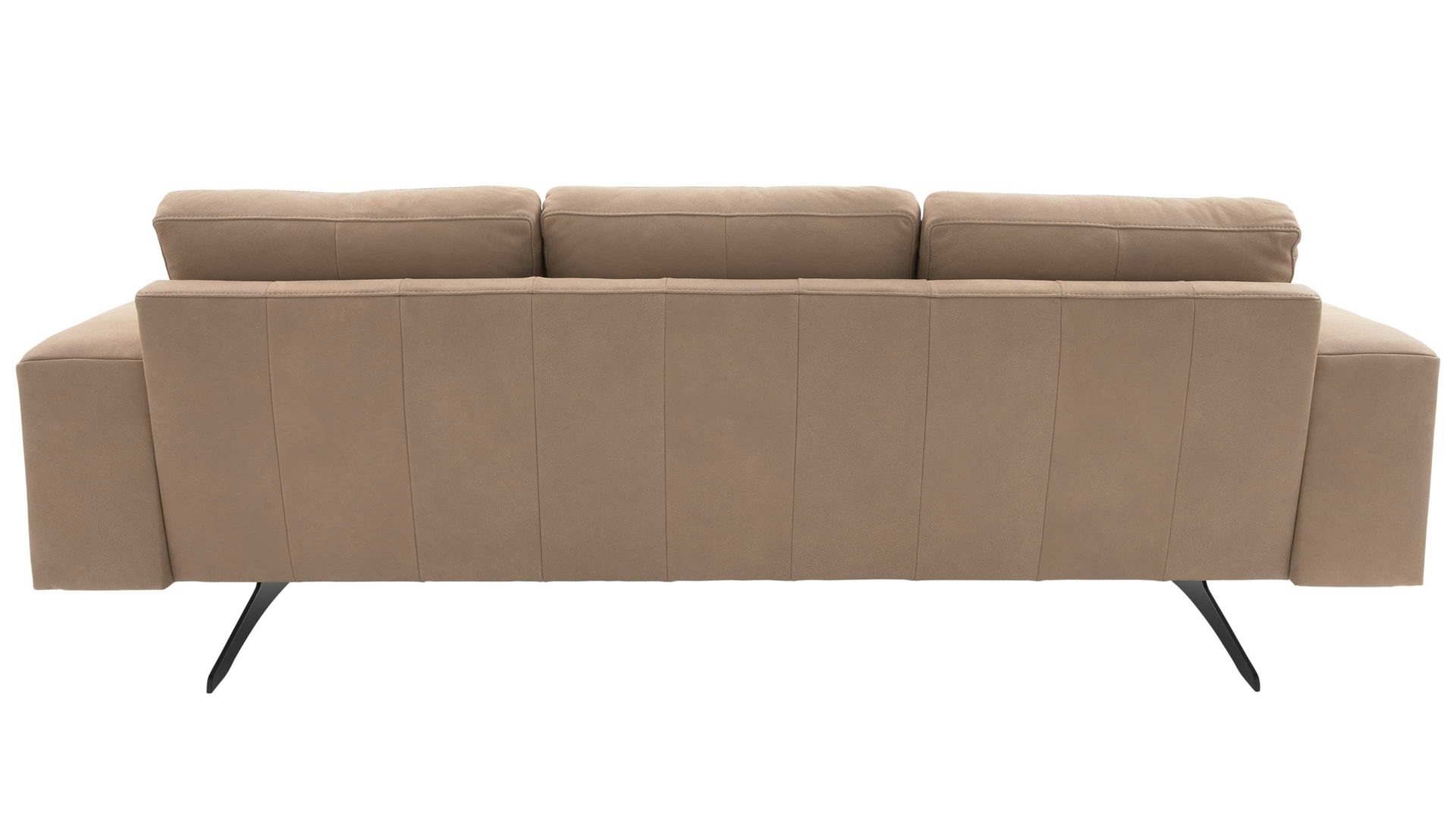 Dreisitzer Interliving aus Leder in Beige Interliving Sofa Serie 4004 - Dreisitzer sandfarbenes LongLife-Leder Z78-49 - Länge ca. 222 cm