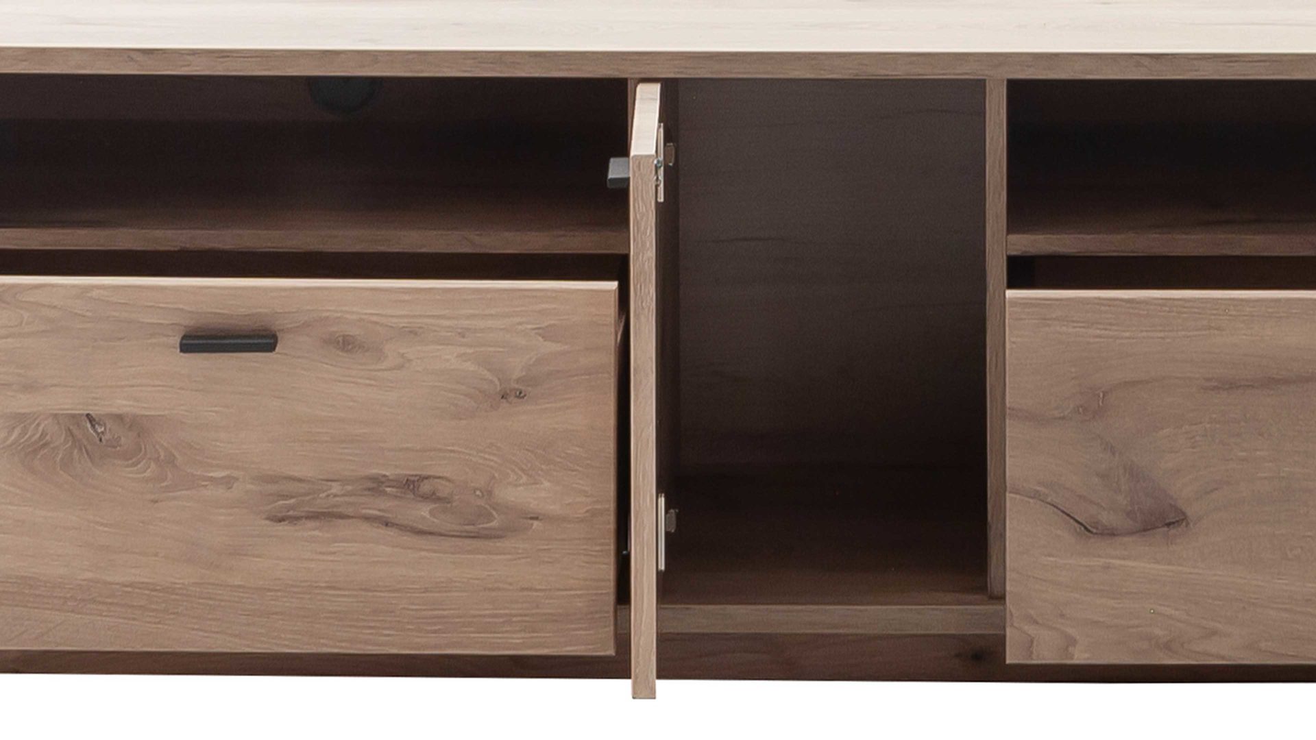 Wohnwand Mca furniture aus Holz in Holzfarben Wohnprogramm Prato - Wohnwand Viking Oak - dreiteilig, Breite ca. 270 cm