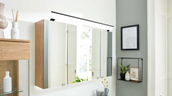 Badmöbel-Set Interliving aus Holz in Holzfarben Interliving Bad Serie 7405 - Badmöbel-Set mit Extras Eiche Sierra