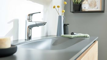 Badmöbel-Set Interliving aus Holz in Holzfarben Interliving Bad Serie 7405 - Badmöbel-Set mit Extras Eiche Sierra